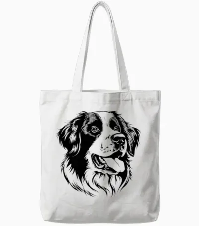 Mens Womens Kids Minimalist Logo Saint Bernard Dog Lover T-Shirt Haut De Gamme Tote Bags - White