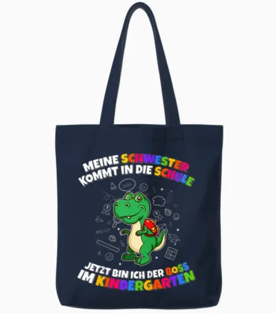 Meine Schwester Kommt in Die Schule Boss Im Kindergarten Tote Bags - Navy