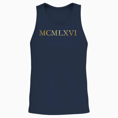 Mcmlxvi Année 1966 (jaune Ancien) 60 Anniversaire Cadeau Unisex Tank Top - Navy