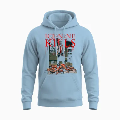 Ice Nine Kills - Bloody T-Shirt, Black Unisex Hoodie - Light Blue