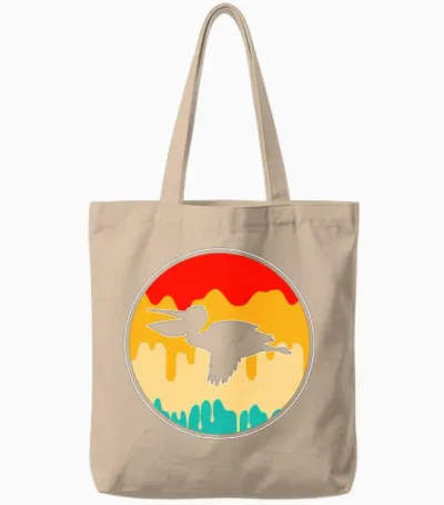Pelican Retro Tote Bags - Natural