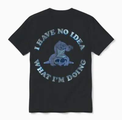 Disney Lilo & Stitch I Have No Idea What I'm Doing Unisex T-Shirt - Black