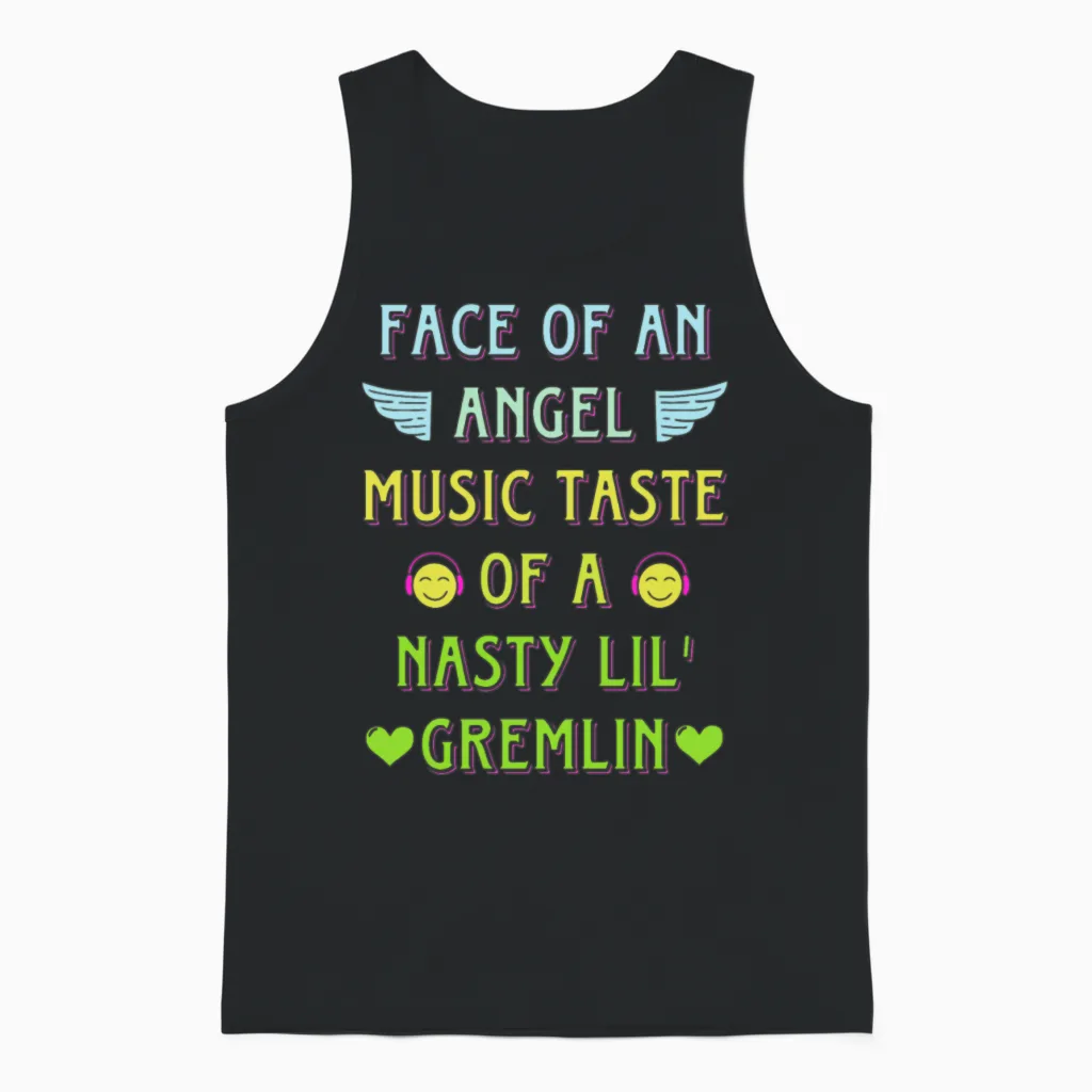 Face of an Angel Music Taste of a Nasty Unisex Tank Top in Black