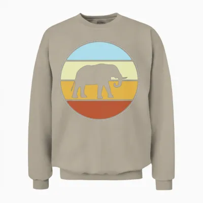 Elephant Retro Unisex Sweatshirt - Sand