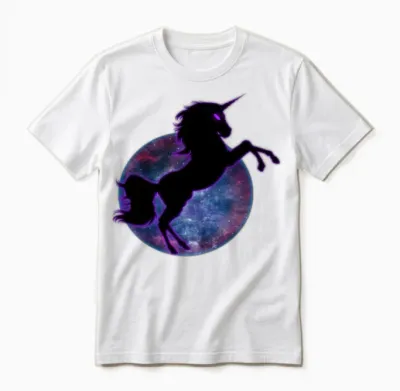 A Creative Black Horse Unisex T-Shirt - White