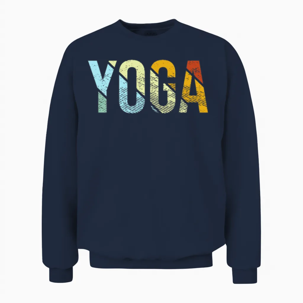 Yoga Retro Unisex Sweatshirt in Navy