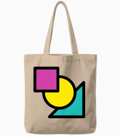 Geometry Triangle Rectangle Circle Tote Bags - Natural