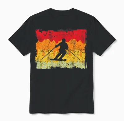 Ski Retro Unisex T-Shirt - Black