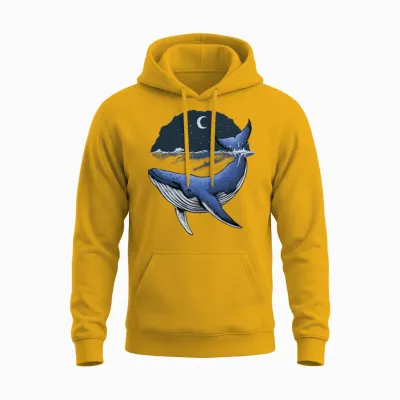 Whale Unisex Hoodie - Gold