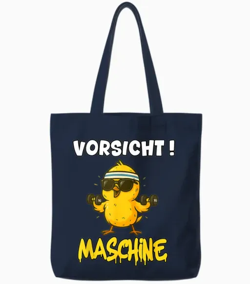 Funny Gym Saying Funny Chick with Dumbbell, Leek Tote Bags - Navy