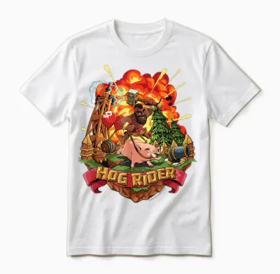 Clash of Clans Hog Rider Epic Explosion Logo Unisex T-Shirt - White