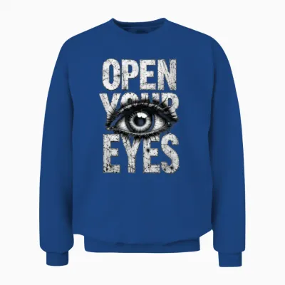 Open Your Eyes Eye Graphic Unisex Sweatshirt - Royal