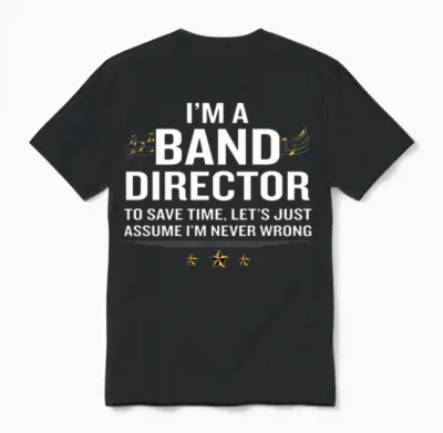 Band Director Funny Quote Gold Awesome Gift Unisex T-Shirt - Black