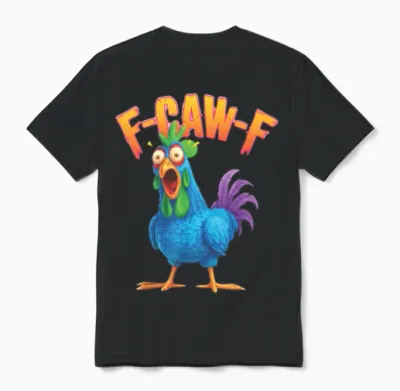 Funny F-Caw-F Chicken Unisex T-Shirt - Black