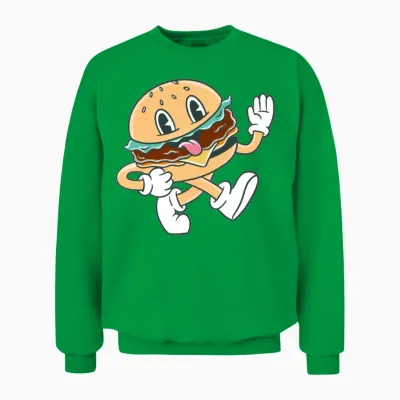 Funny Hamburger Unisex Sweatshirt - Irish Green