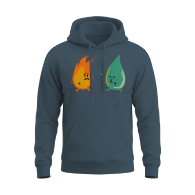 Impossible Love Fire and Water Kiss Funny Unisex Hoodie - Dark Heather