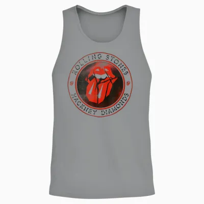 Offizielles the Rolling Stones Hd Circle Logo Unisex Tank Top - Sport Grey