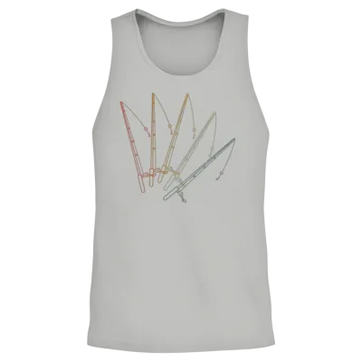 Retro Fishing Rods Unisex Tank Top - Ash