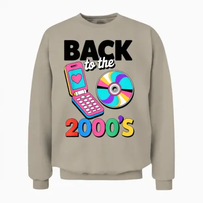 Back to the 2000s Retro Nostalgic Party Funny Unisex Sweatshirt - Sand