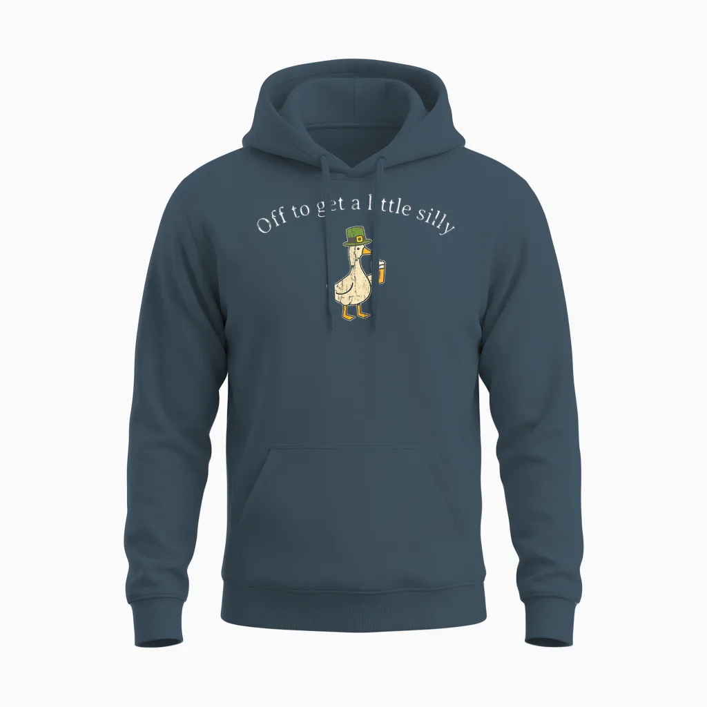 Off to Get a Little Silly, St Patricks Day Unisex Hoodie in Dark Heather