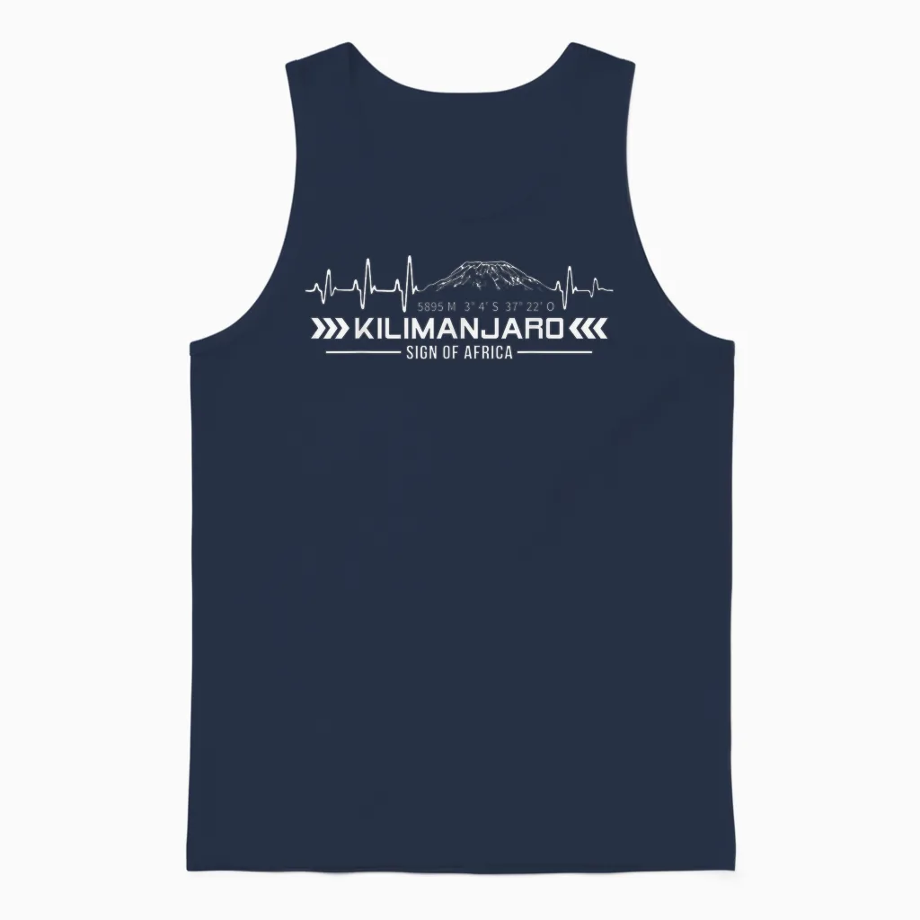 Kilimanjaro Kilimandscharo Kibo Afrika Berggipfel Herzschlag Unisex Tank Top in Navy