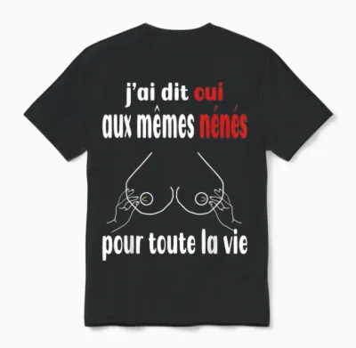Evg Oui Même Nénés Enterrement Vie De Garçon Humour Unisex T-Shirt - Black