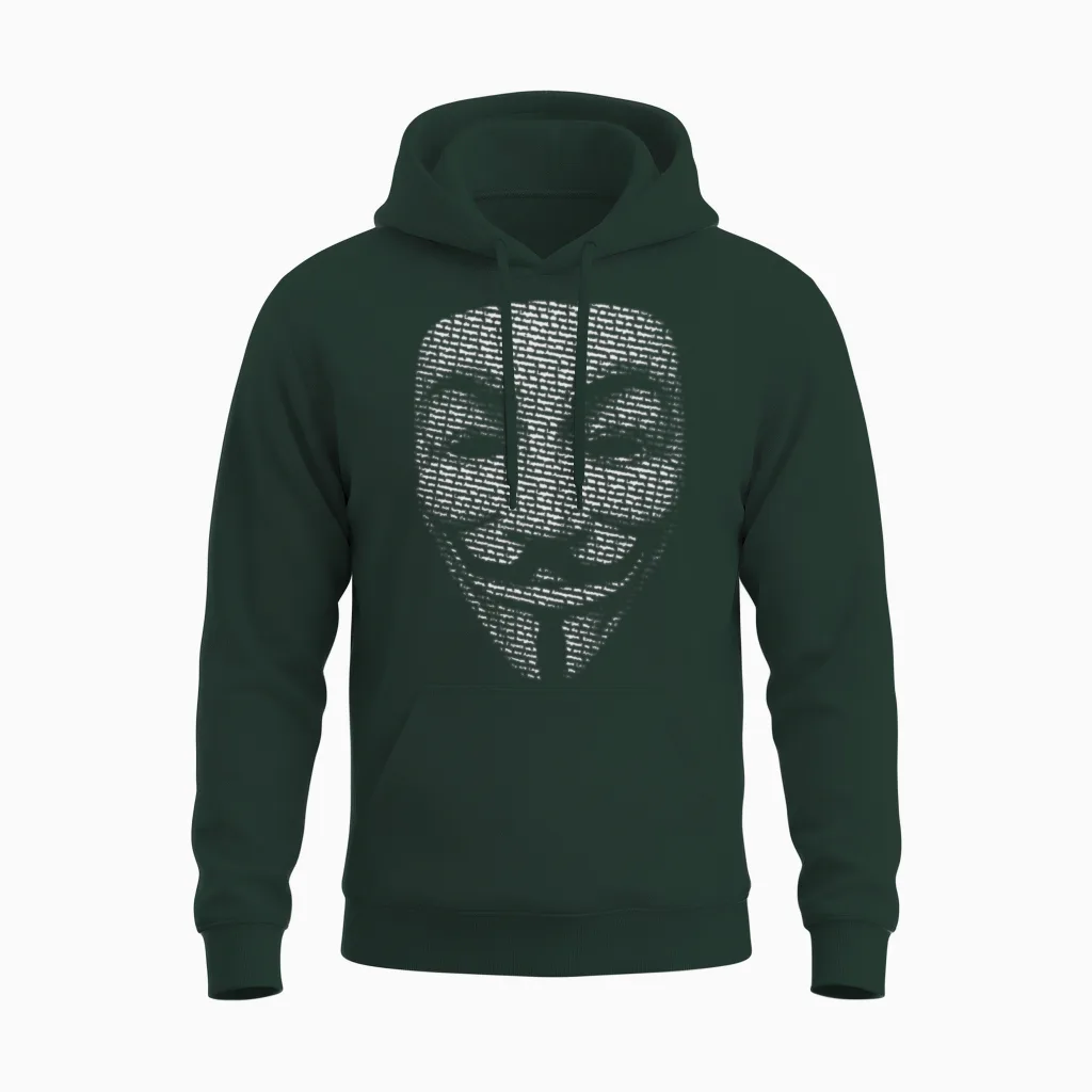 V for Vendetta Mask Guy Fawkes Unisex Hoodie in Forest