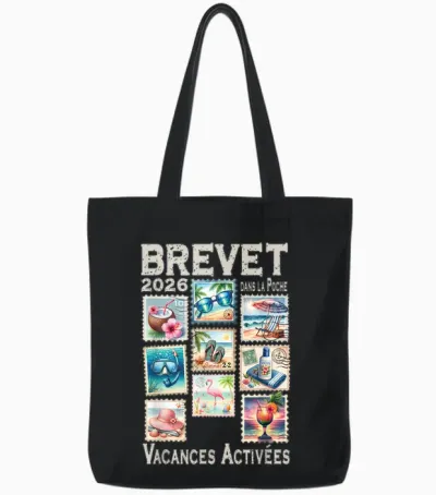 Brevet Collèges Réussi 2026 Bep Vintage Timbres Humour Tote Bags - Black