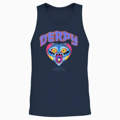 Kpop Demon Hunters Derpy Collegic Offiziell Lizenziert Unisex Tank Top - Navy