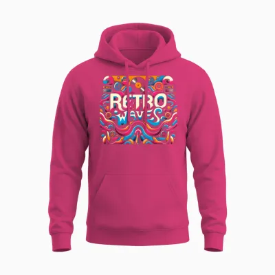 Retro Waves Aesthetic Unisex Hoodie - Heliconia