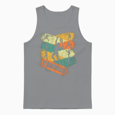 Retro Tennis Player Unisex Tank Top - Sport Grey