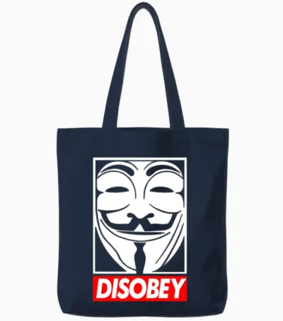 Disobey Tote Bags - Navy