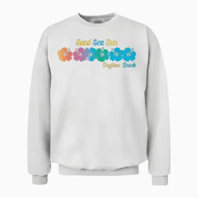 Florida Daytona Beach Vacation Sand Sea Sun Unisex Sweatshirt - White