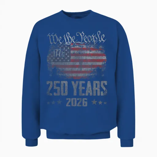 Vintage 250 Years 1776-2026 250th Birthday 4th July Unisex Sweatshirt - Royal
