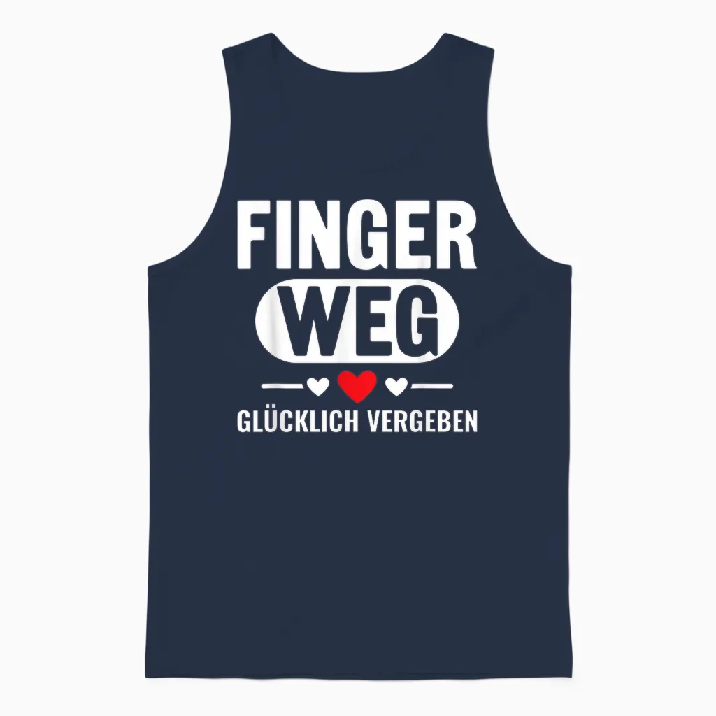 Nicht Ansprechen Finger Weg Ich Bin Glücklich Vergeben Unisex Tank Top in Navy