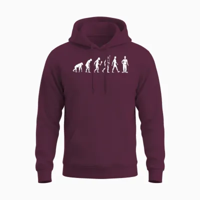 Funny Comedian Evolution Comedy Gift Idea Unisex Hoodie - Maroon