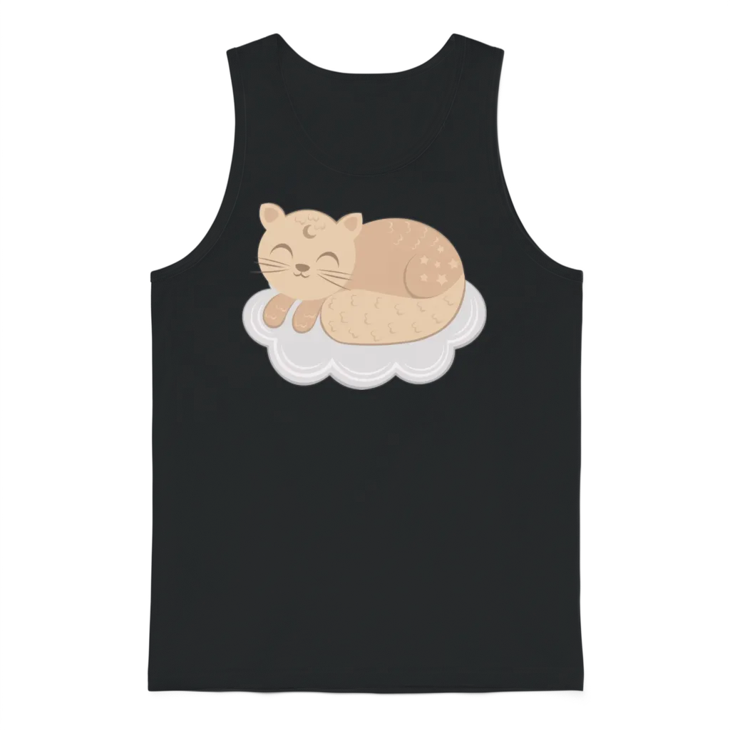 Boho Cat Lovers Unisex Tank Top - Black
