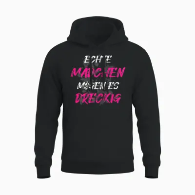 Echte Mädchen Muddy Race Schlammlauf Mud Run Unisex Hoodie - Black