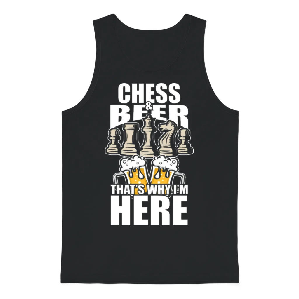Funny Chess Beer Shirt Funny Picture Unisex Tank Top - Black