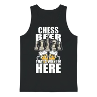 Funny Chess Beer Shirt Funny Picture Unisex Tank Top - Black – 1