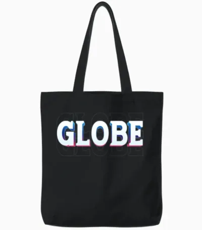 Retro - Globe Tote Bags - Black
