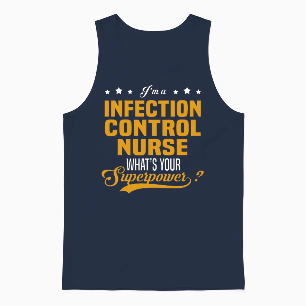 Infection Control Nurse Nurses Gift Unisex Tank Top in Navy