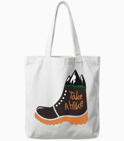 Take a Hike Tote Bags - White