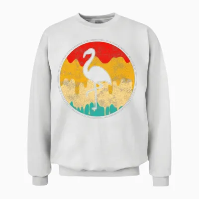 Flamingo Retro Unisex Sweatshirt - White