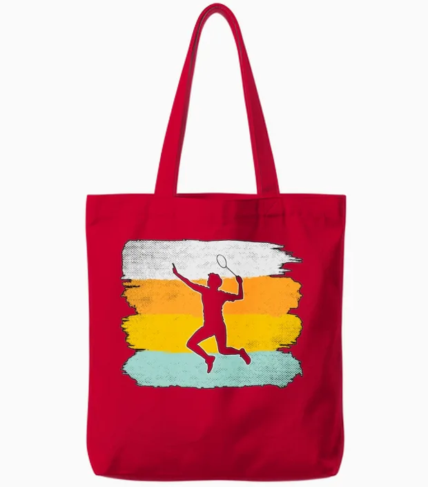 Badminton Retro Tote Bags in Red