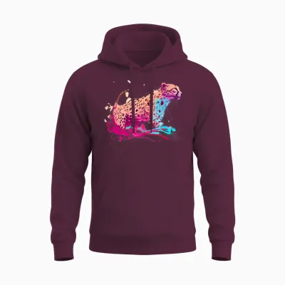 Guépard Unisex Hoodie - Maroon