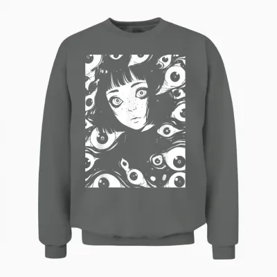 Horror Anime Manga | Japan Japanese Creepy Kawaii Goth T-Shirt, Black Unisex Sweatshirt - Graphite Heather