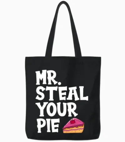 Funny Thanksgiving Boys Toddlers Mr Steal Your Pie Tote Bags - Black