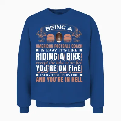 Custom American Football T-Shirt. Unisex Sweatshirt - Royal