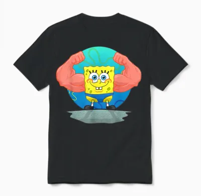 Mademark X Spongebob Squarepants - Spongebob Musclebob Buffpants Unisex T-Shirt - Black